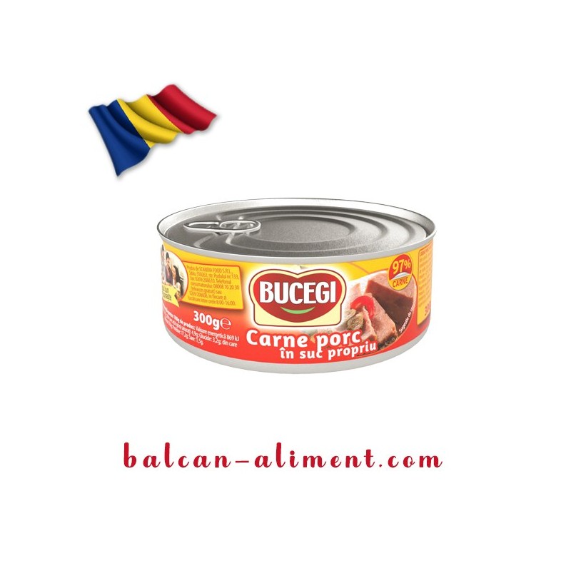 BUCEGI CARNE DE PORC IN SUC PROPIU 300GR 