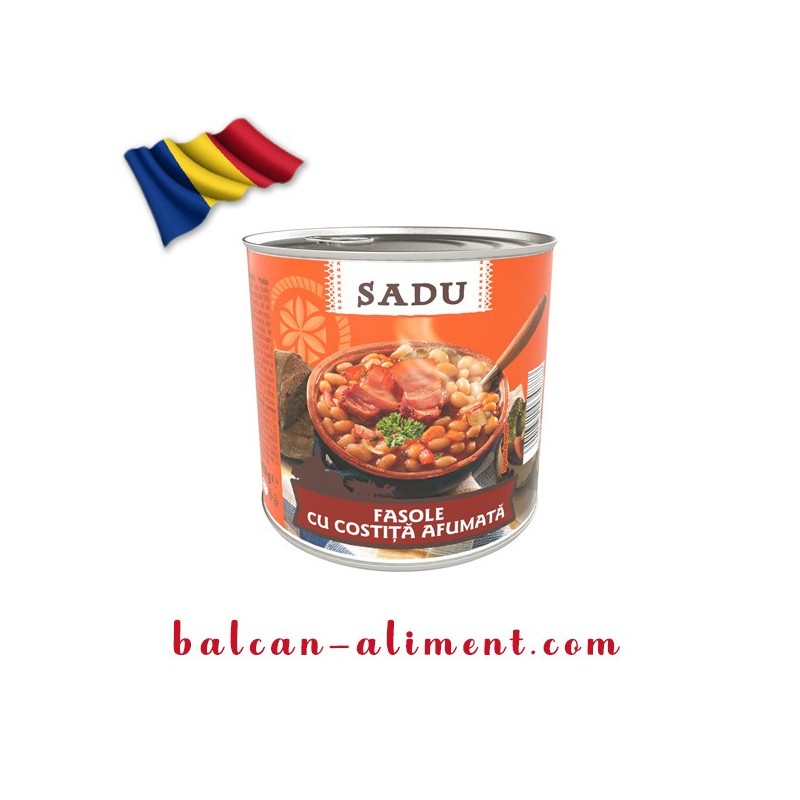 SADU FASOLE CU COSTITA AFUMATA 820GR