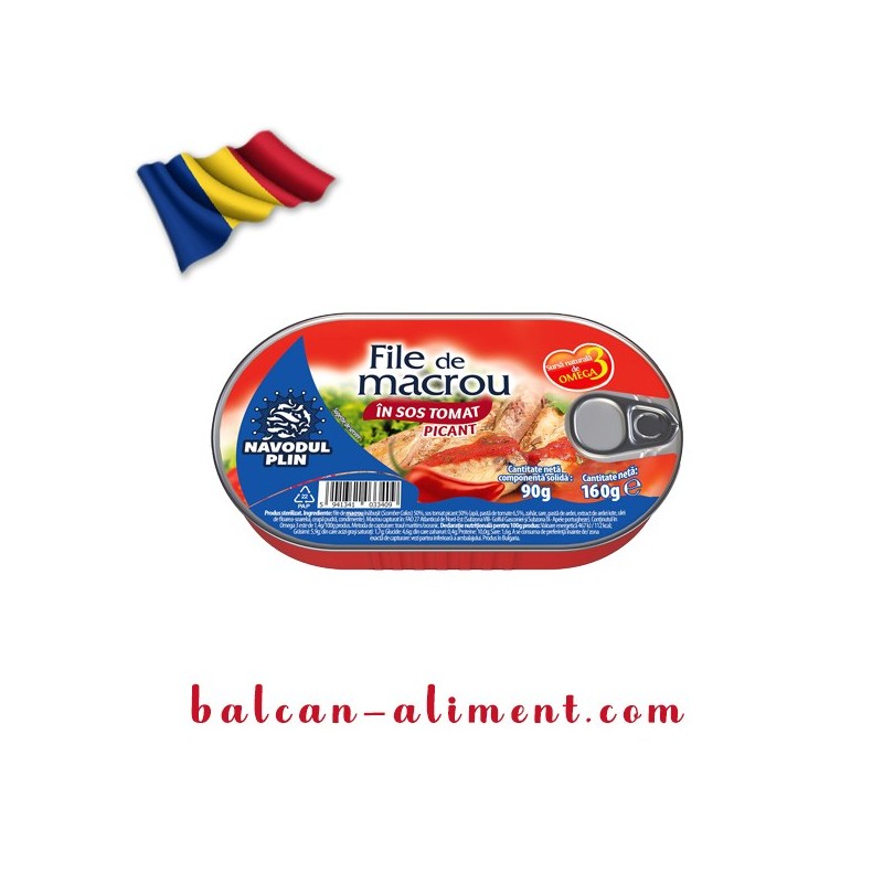 NAVODUL MACROU IN SOS TOMAT PICANT 160GR