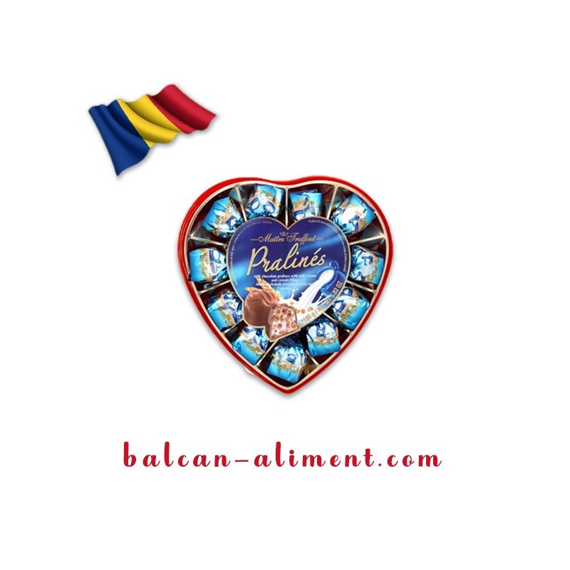 MAITRE PRALINE INIMA LAPTE & CEREALE 165 GR