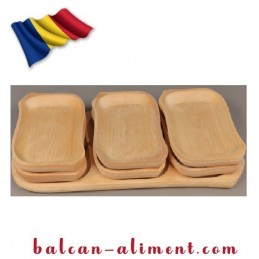 SET PLATOU CU FARFURII LEMN...