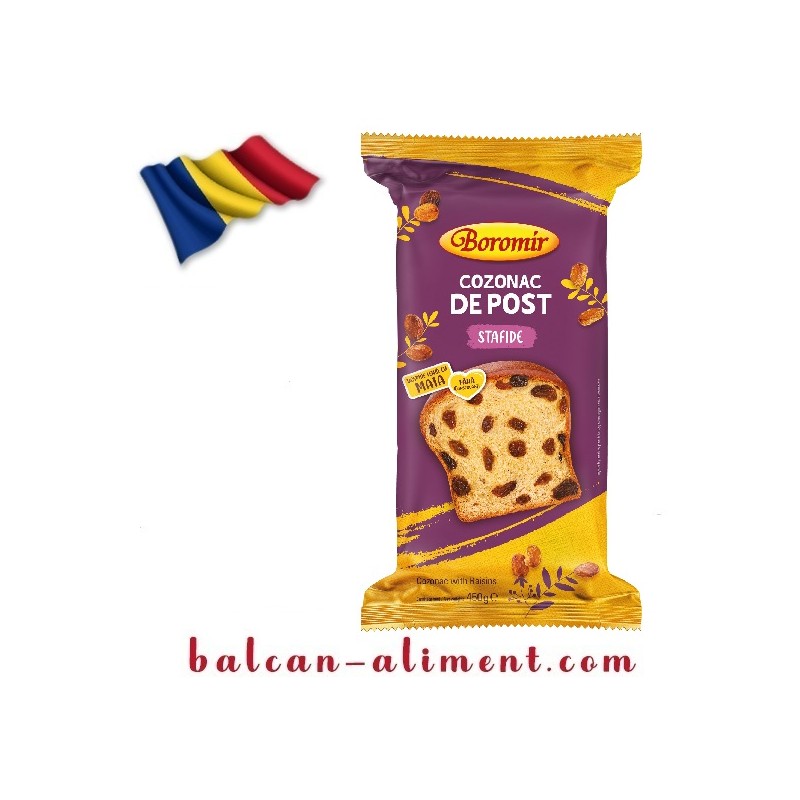 BOROMIR COZONAC DE POST STAFIDE 450 GR 