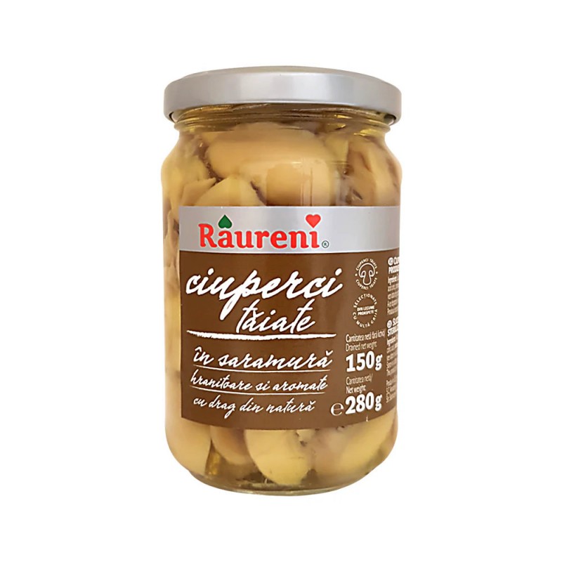 RAURENI CIUPERCI TAIATE IN SARAMURA 280 GR 