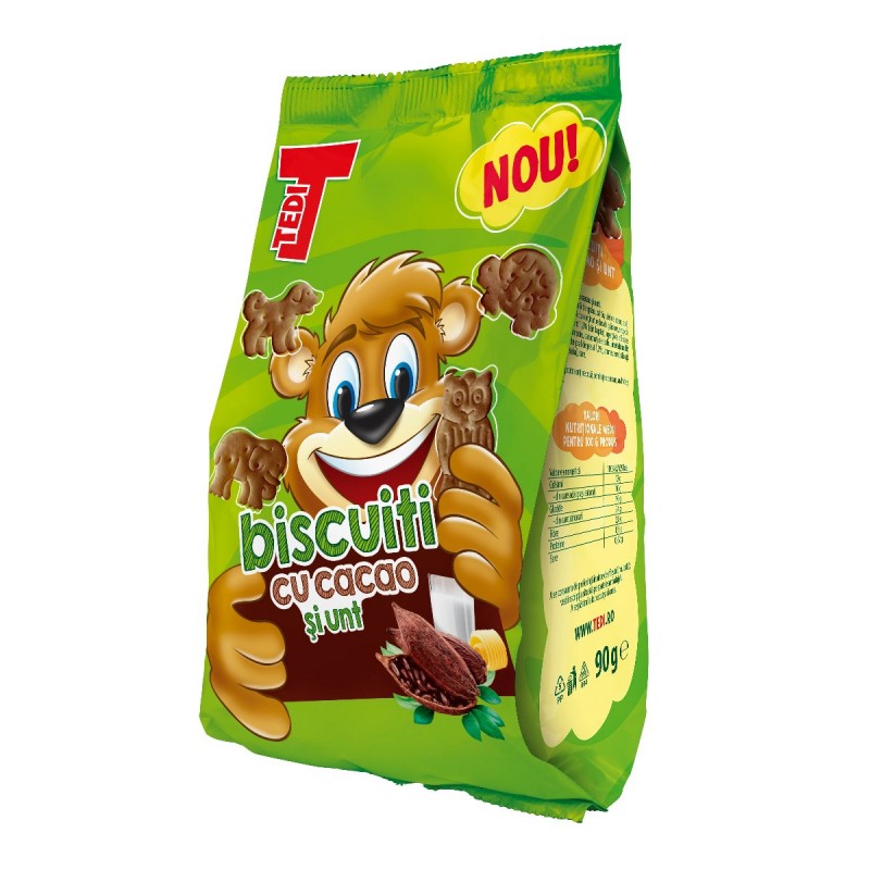 TEDI BISCUITI CACAO SI UNT 90 GR 