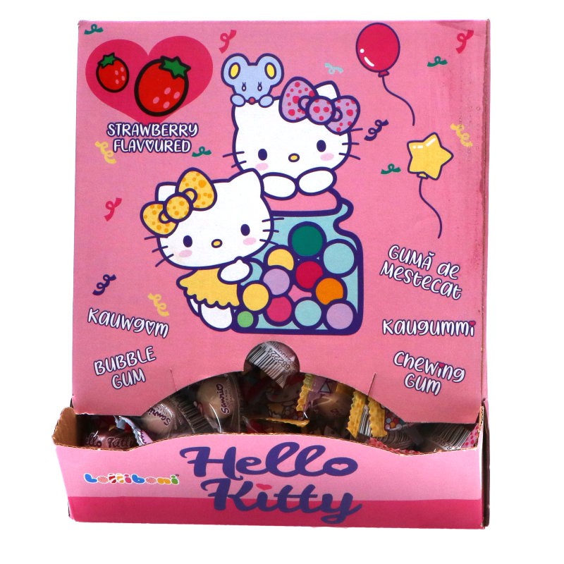LOLLIBONI HELLO KITTY STRAWBERRY BUBBLE GUM (200 BUC)