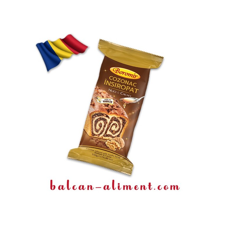 BOROMIR COZONAC INSIROPAT NUCI SI CACAO 550 GR