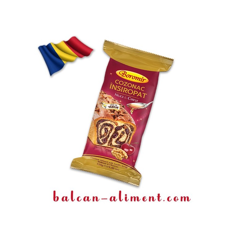 BOROMIR COZONAC INSIROPAT NUCI SI CIRESE 550 GR